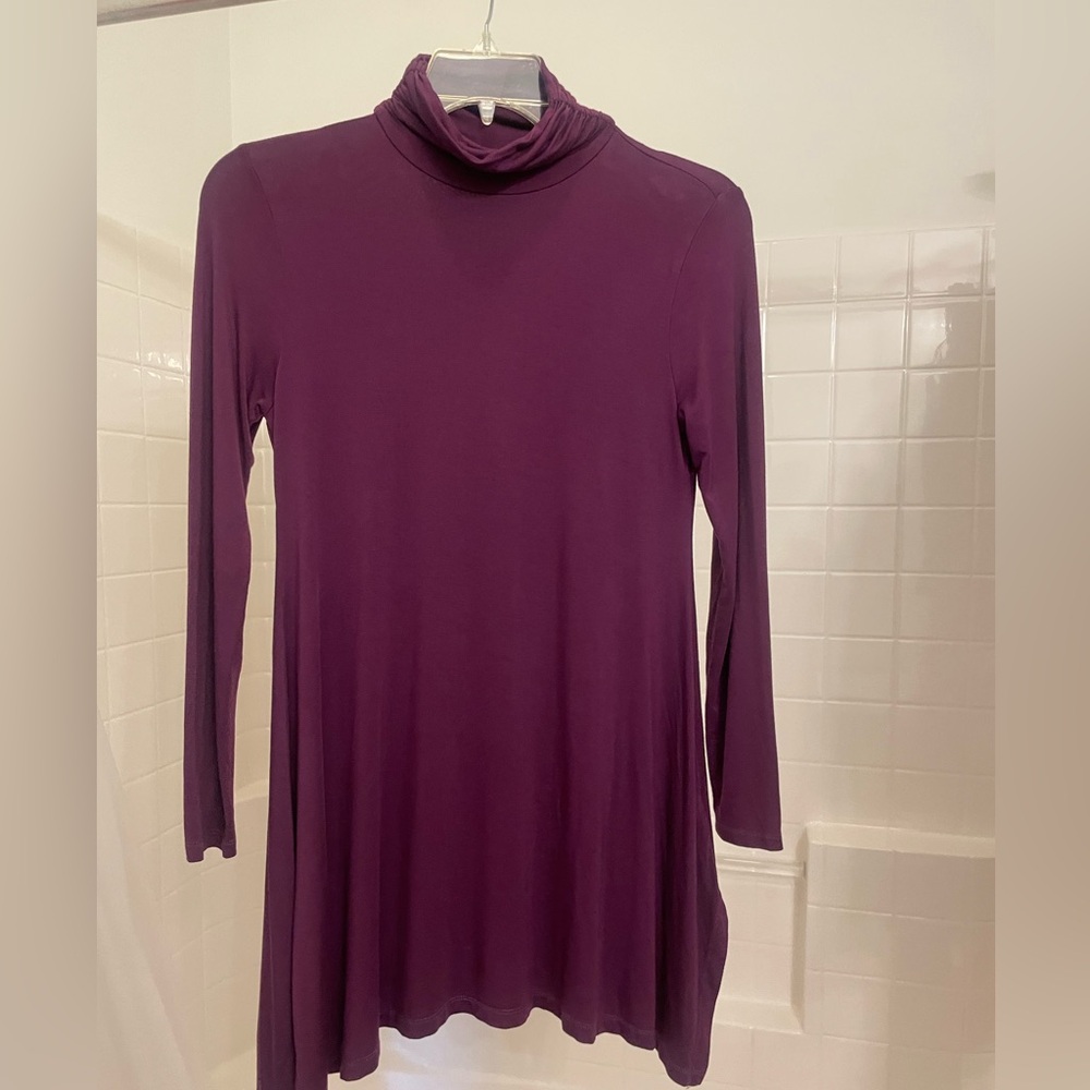 Soft Surroundings Viscose Long Sleeve Turtleneck Tunic Swing Dress size small